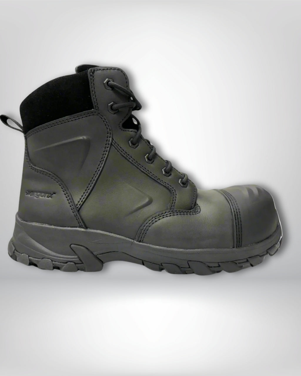 Ergonx Black Lace Up Safety Boots + 6 Socks + 1L Bottle & Cap Bundle