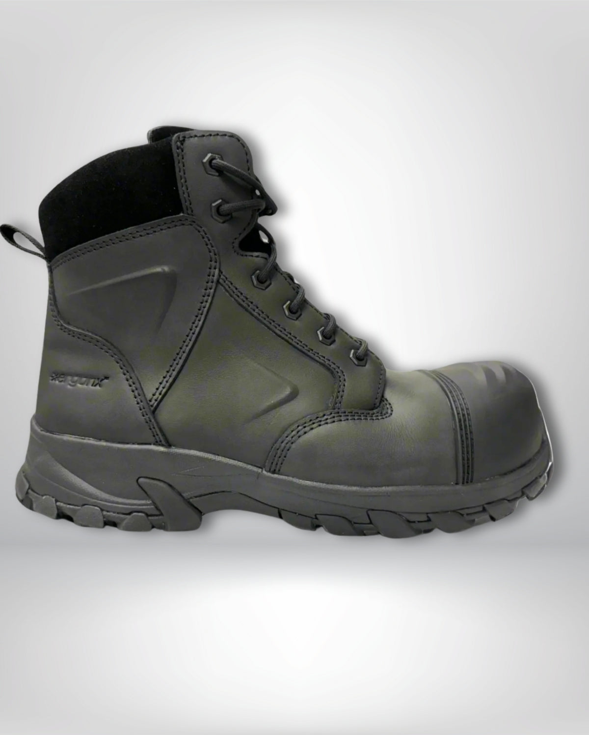 Ergonx Black Lace Up Safety Boots + 6 Socks + 1L Bottle & Cap Bundle