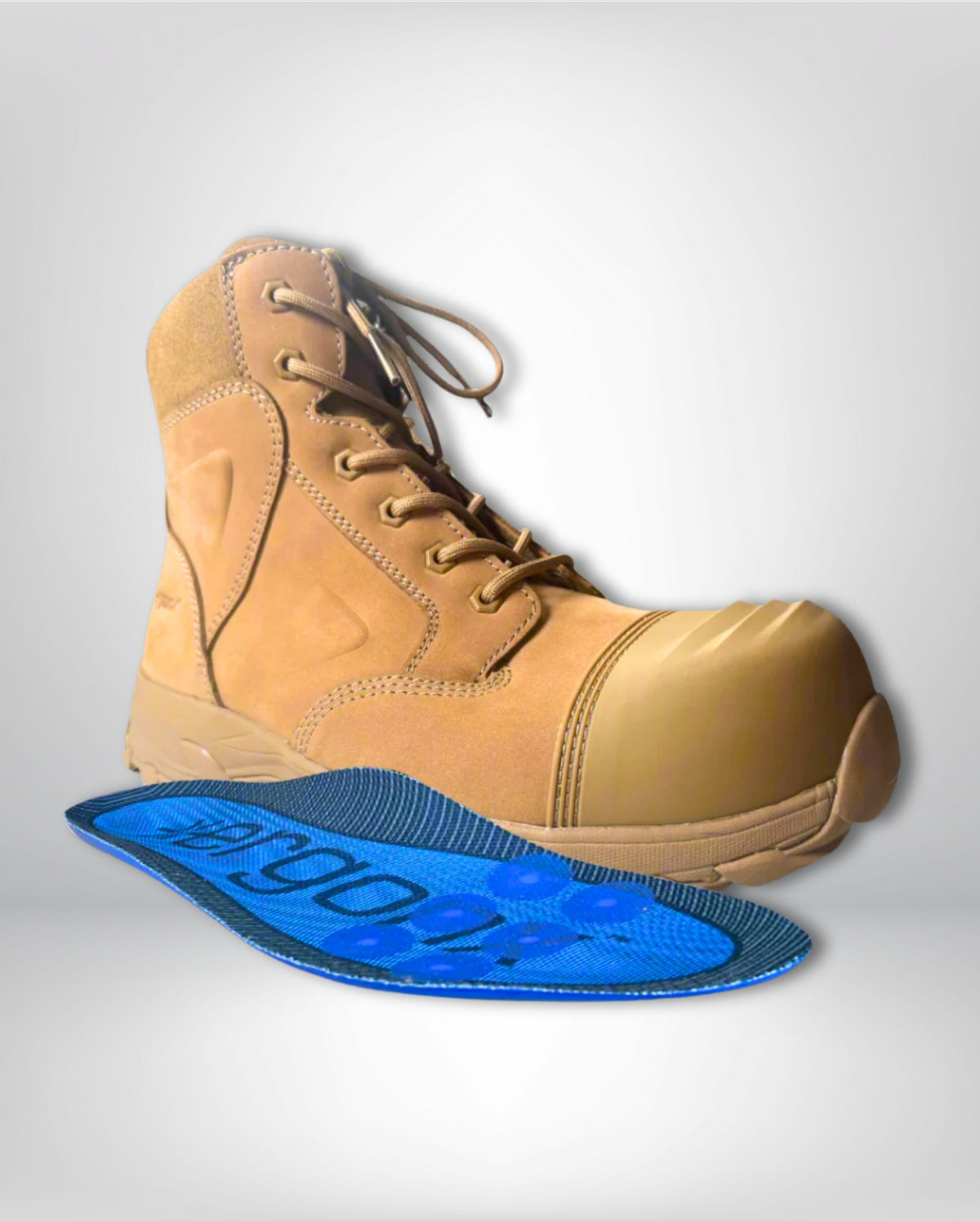 Ergonx All Tan Lace Up Safety Boots + 6 Socks + 1L Bottle & Cap Bundle