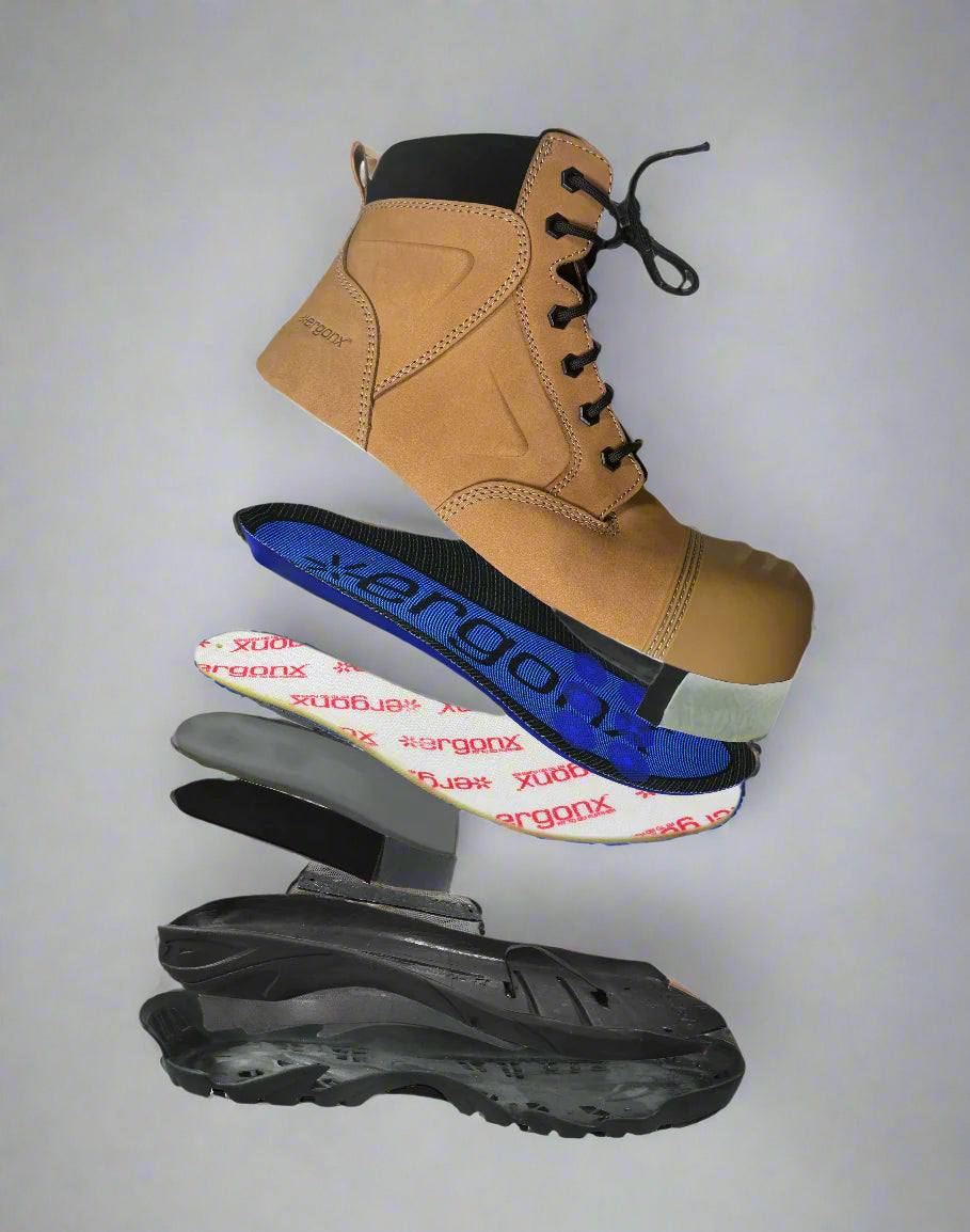 Ergonx Safety Boots Lace Up (Helium) Tan Toe