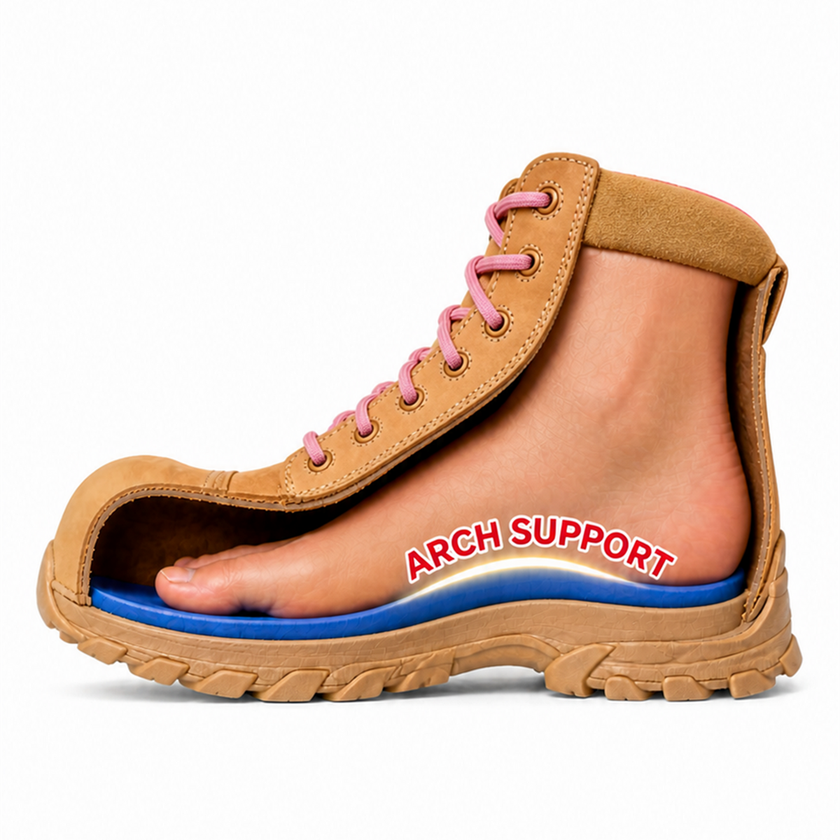 Ergonx women's Helium all tan safety work boots — product view 4